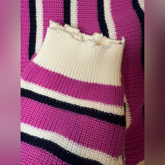 525 America Pink and Navy Striped Hooded Sweater - Picture 4 of 9